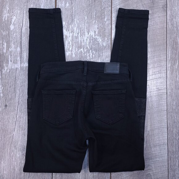 True Religion Womens Halle Super Skinny Jeans Size 25x30 Black Denim Mid Rise - Picture 2 of 6